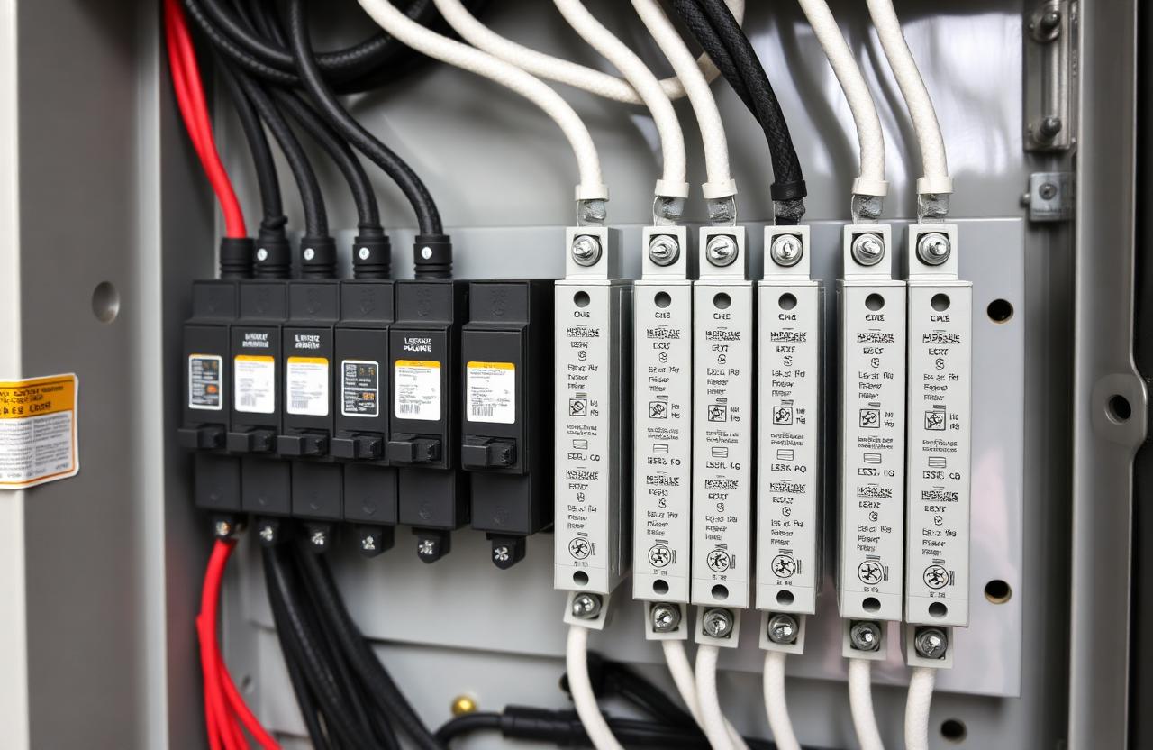 Newly upgraded residential electrical panel with clean, organized wiring completed by Bright Force Electric.